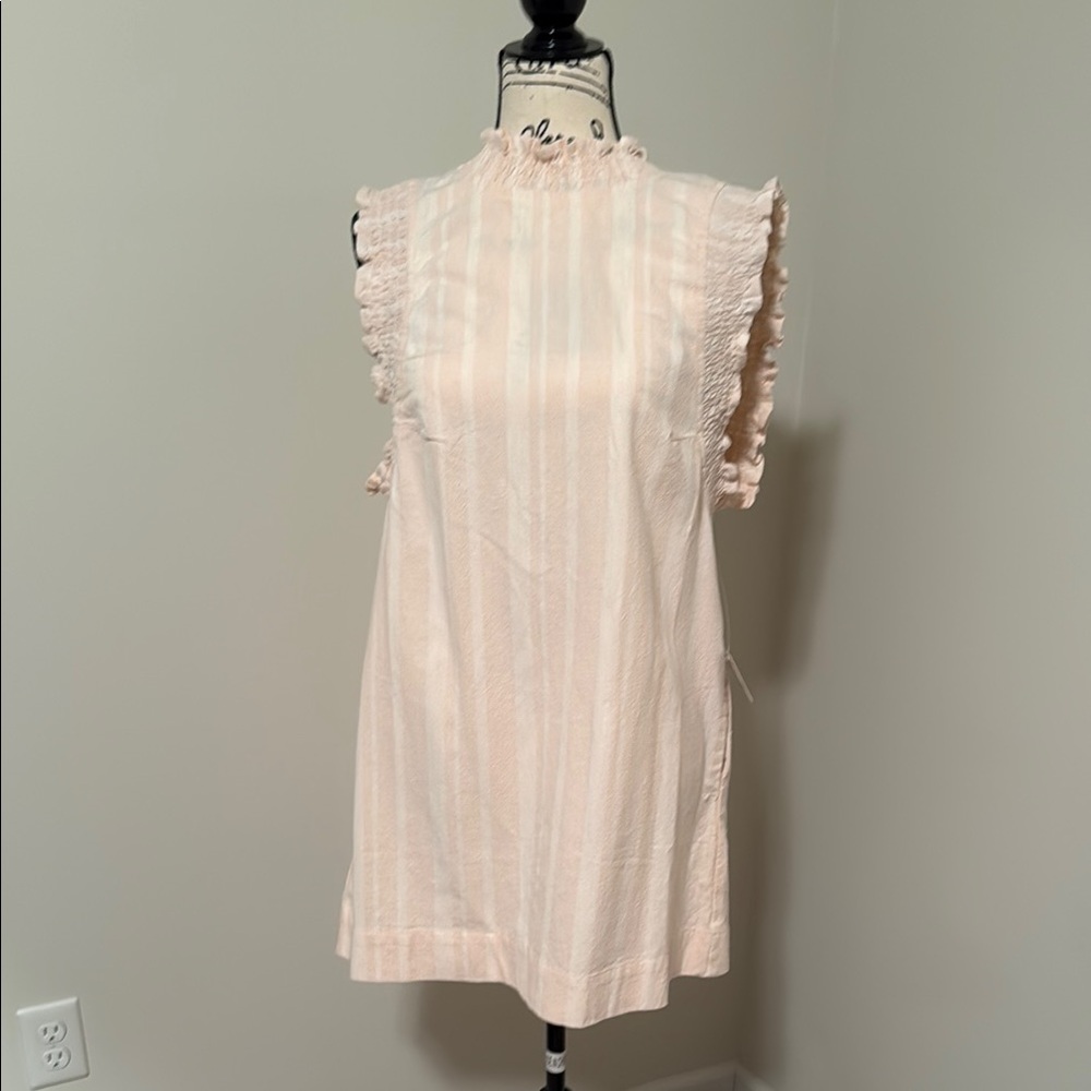 Free People Cream Ruffle Dress